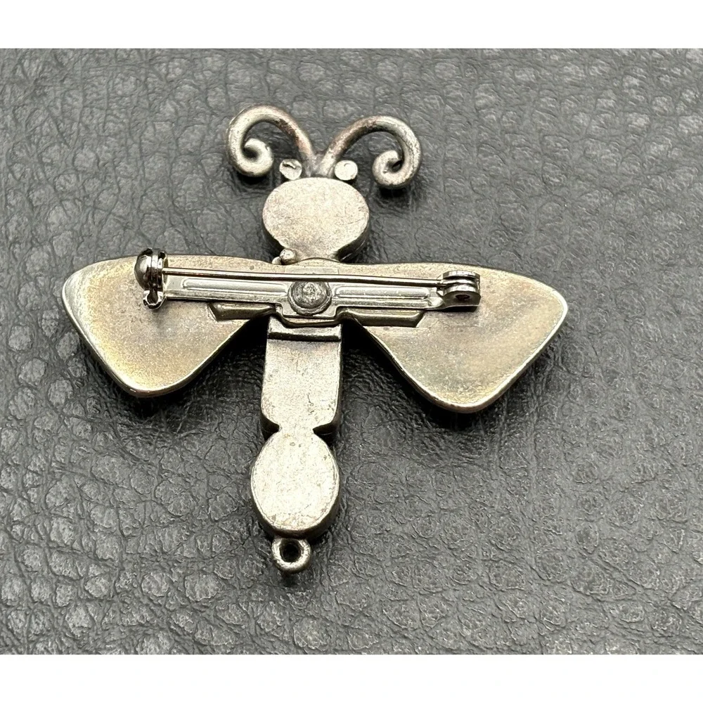 Vintage Bee Insect Brooch Pin Glitter Onyx Topaz Acccents Textured Win Gold Tone